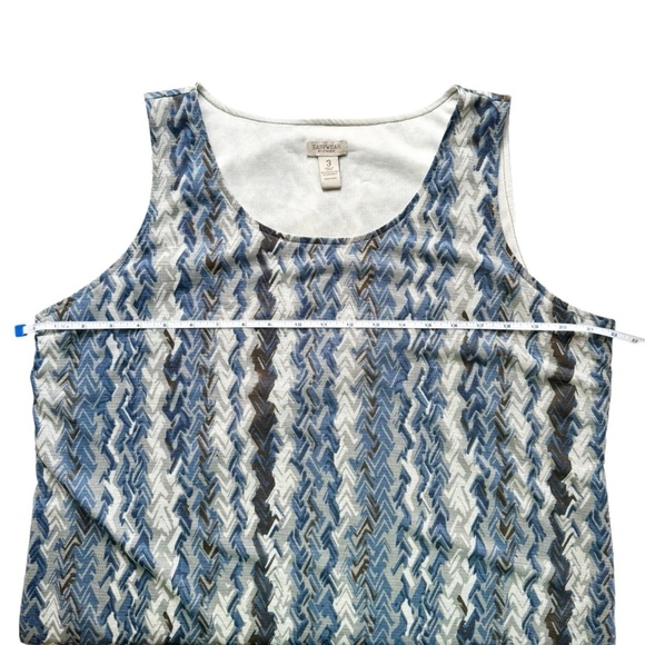 Easywear by Chico's Blue and White Geometric Lined Sleeveless Tank - Picture 6 of 6